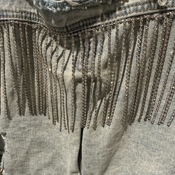 Blue B Collection rhinestone denim jacket medium/large - Picture 6 of 6